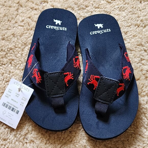 J. Crew Crewcuts Crab Flip Flop Sandals Size K10 NWT - Picture 2 of 6